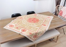 Suzani Fabric Suzani Throw Home Gift 3.61' x 4.27' Vintage Fast Shipment 16001