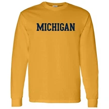 Basic Block University of Michigan Wolverines Licensed Mens Long Sleeve T-Shirt
