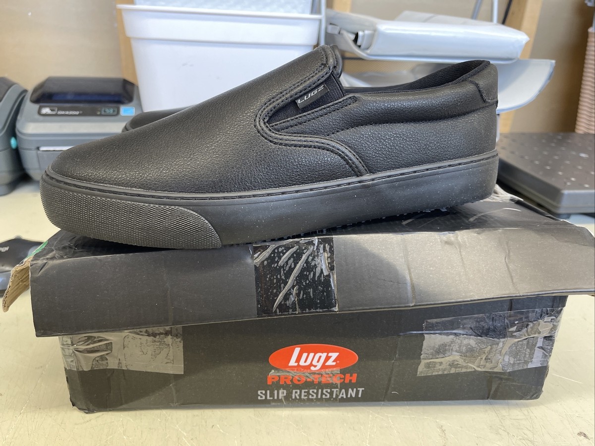New in box! Lugz Clipper Sr Mens 9.5 Wide Black Leather Slip Resistant Sneaker Lugz Clipper Men main image 3