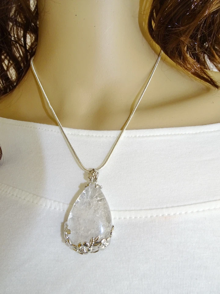 Silberkette mit Bergkristall-Anhänger - Bild 4 von 4