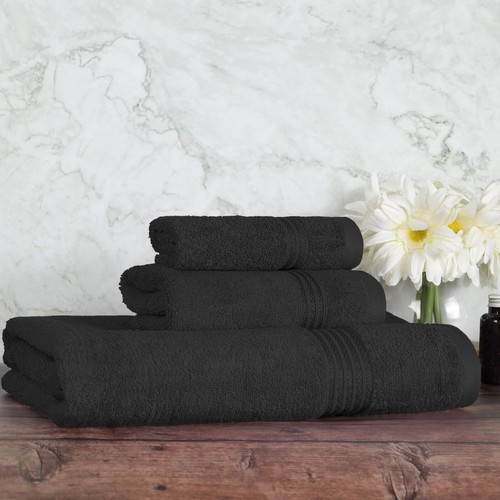 Egyptian Cotton Highly Absorbent Solid 3-Piece Ultra Soft Towel Set - Picture 8 of 132