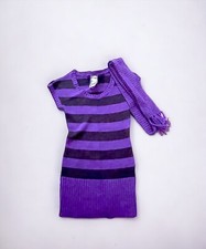 Women's knit sweater dress with scarf
