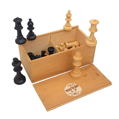 Vintage Lardy International Staunton Schachspiel Buchsbaum Figuren En Buis komplett