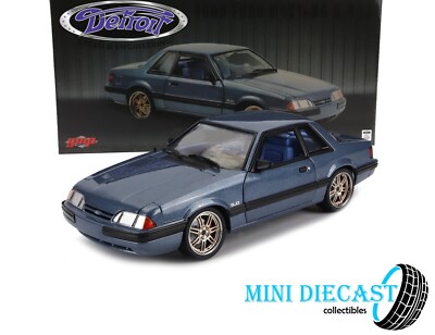 1989 FORD MUSTANG LX DETROIT SPEED 5.0 FOX BODY SHADOW BLUE 1:18