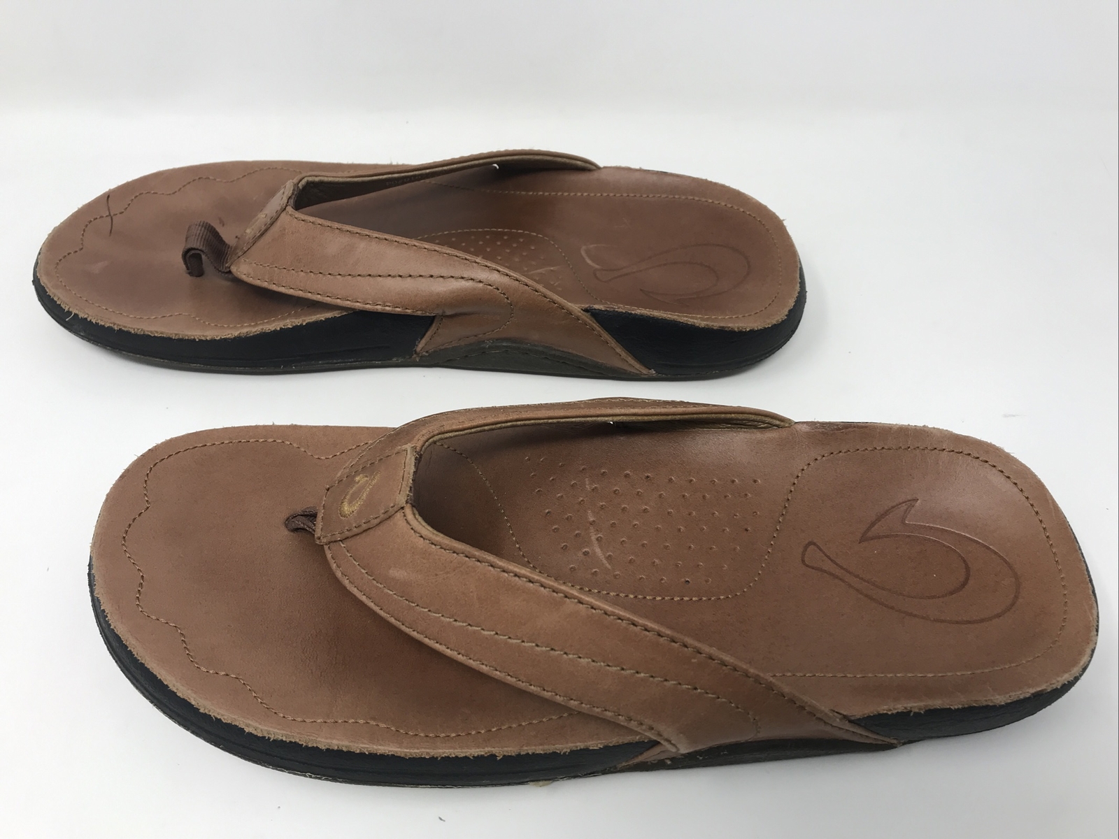 Leather Flip Flop Comfort Sandals USED 