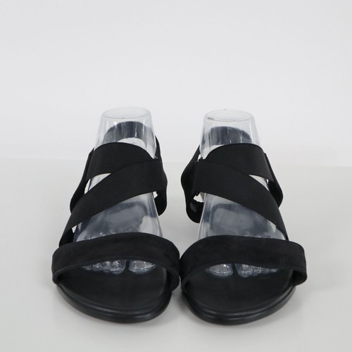 Arche Sandals Womens 11 41 Black Suede Elastic Bands Low Heel - Picture 9 of 11