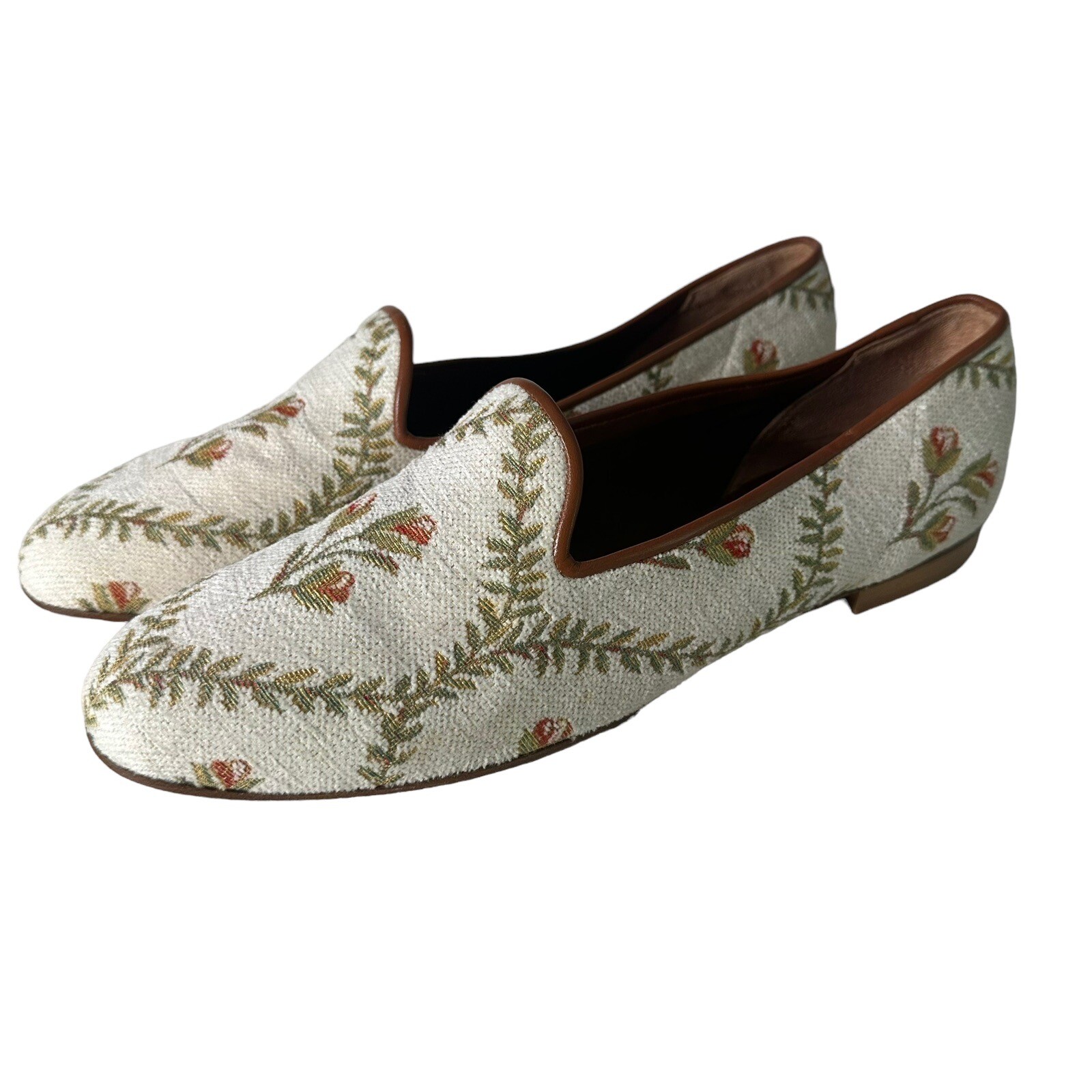 Zalo Women's Loafers Tapestry Embroidered Floral Pattern Shoes Size 12