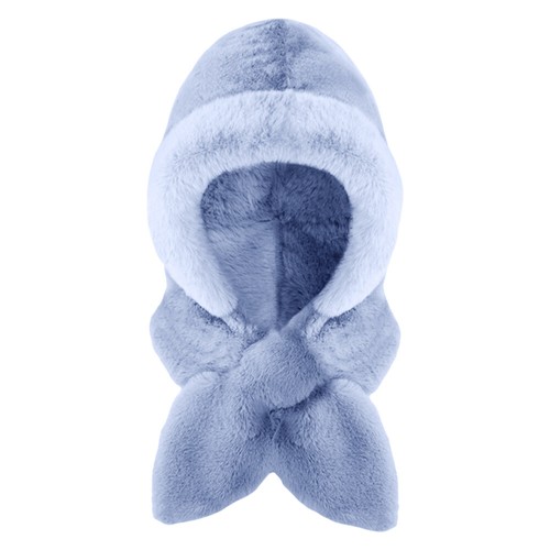 Sciarpa con cappuccio antivento 2 in 1 ispessita antivento cappello sherpa morbido peluche - Foto 3 di 11