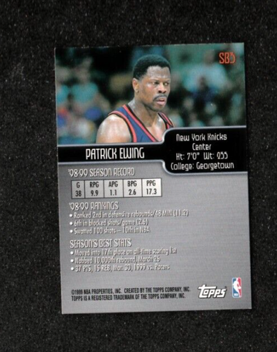 Adesivi PATRICK EWING 1989-90 Fleer All Star #7 New York Knicks \ Hoyas come nuovi - Foto 2 di 2