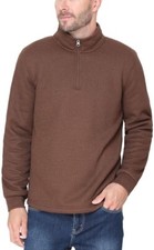 Men  s BC clothing heritage Brown Fleece Pull Over Sweater Sz XL NWOT