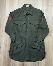 50s VINTAGE Korean War Era Army Green Marines Wool Issued Field Shirt Size Small