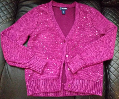 Sparkly Pink Cardigan Sweater Size 