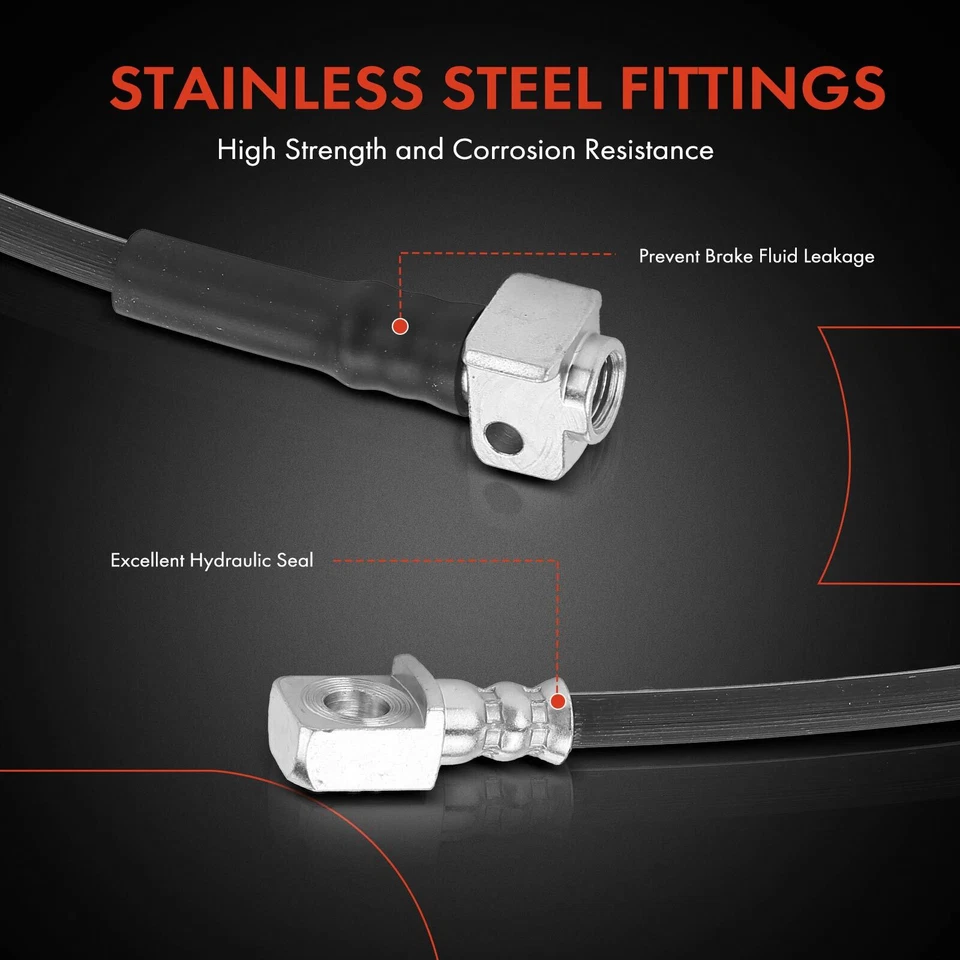 Manguera hidráulica de freno trasera A-Premium 2x para Buick Rainier Chevy GMC Isuzu Saab Foto 4 de 4