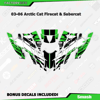 Green Racing Graphics kit fits Arctic Cat Sabercat Firecat 500 600 700 F5 F6 F7
