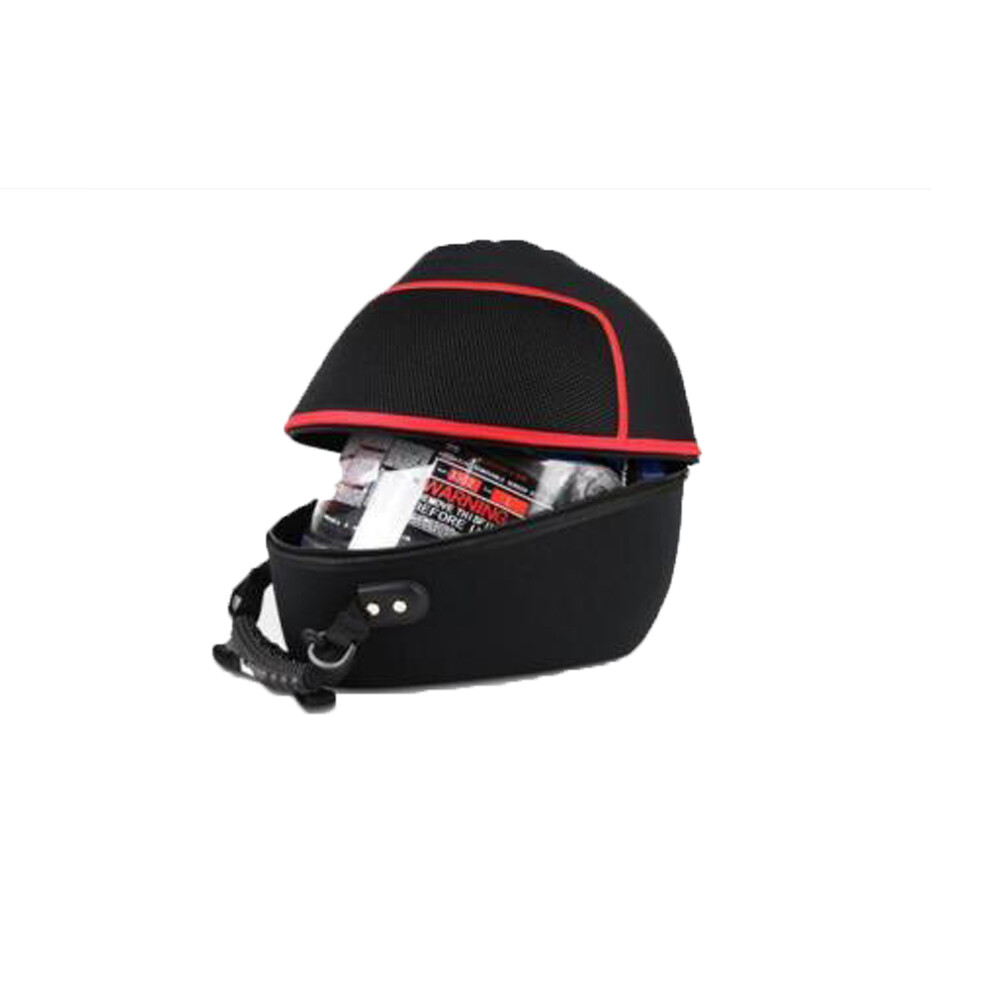 Universal Racing Black Motorcycle Bike Red Helmet Bag Head Lid Carry