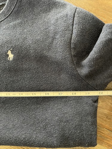 Polo Ralph Lauren Crewneck Sweater Youth Size XL(16) Navy Blue Side Slits - Picture 9 of 13