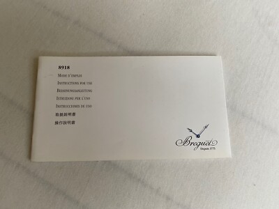 Breguet Ref. 8918 INSTRUCTIONS Booklet  Anleitung Manual 