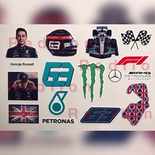 George Russell Racing F 1 Stickers  Helmet, Logo, Number ..