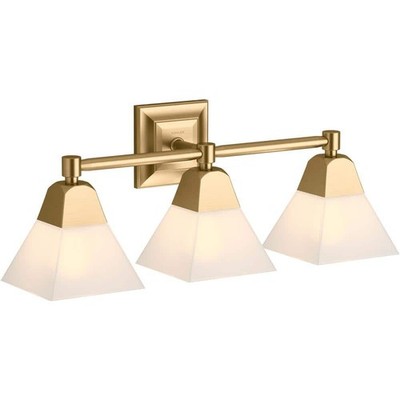 KOHLER Memoirs 24'' 3 Light Vanity Light Frosted Glass Brushed Gold 23688-BA03