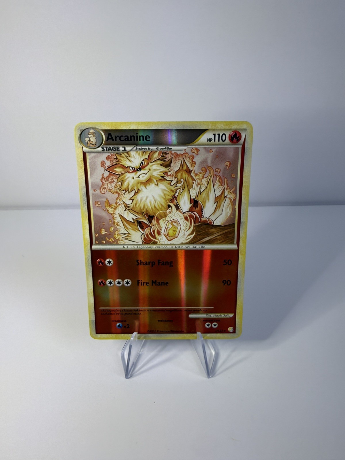 Arcanine 1/123 HeartGold SoulSilver Reverse Holo Pokemon TCG LP *SEE PICTURES*