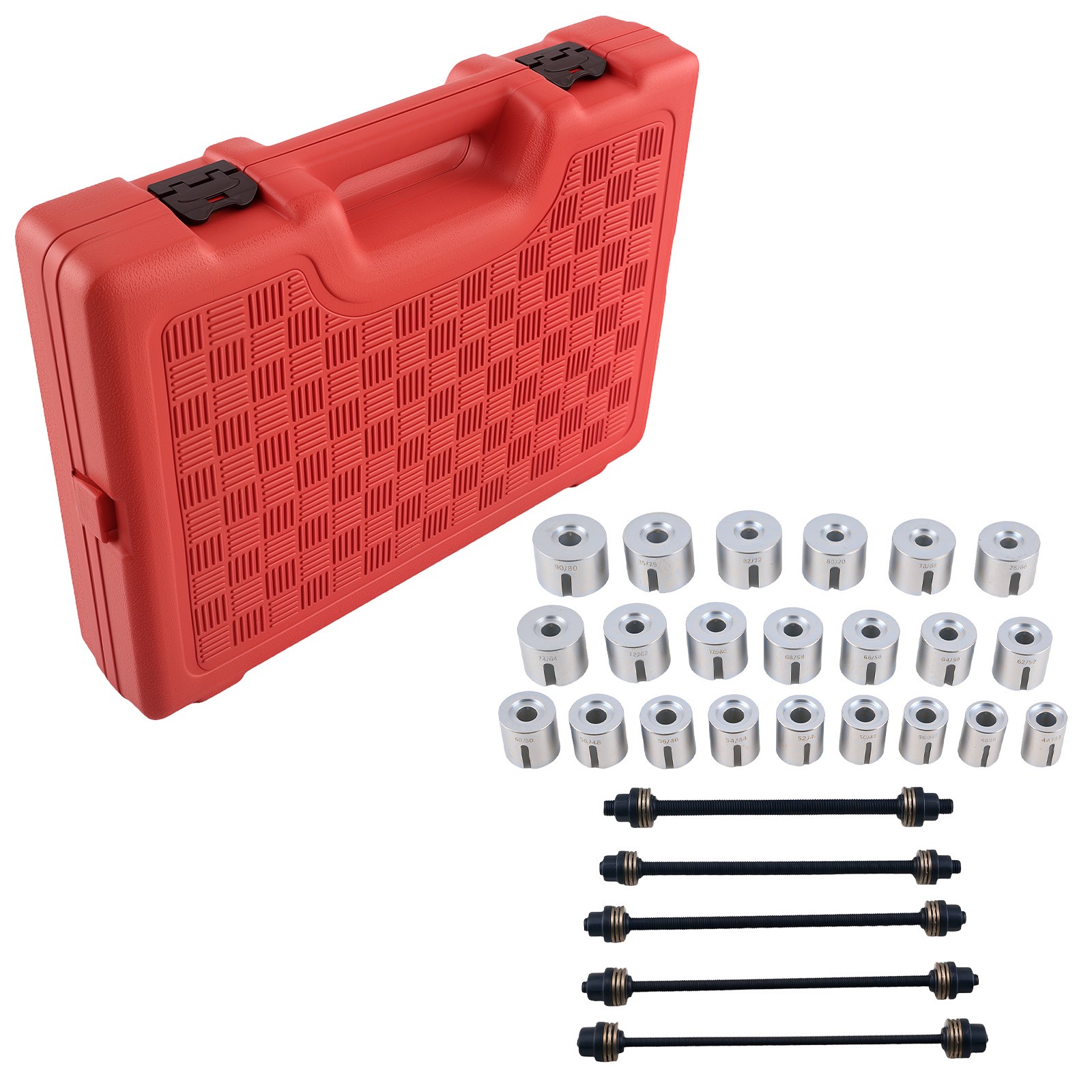22pc Bush Bearing Press Tool Kit for Car Workshop 34-80mm Sleeve Set M10-M18 - Image 4