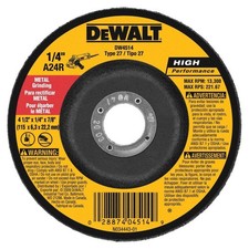 4-1/2" Grinding Wheel 1/4" Thick 7/8" Arbor Aluminum Oxide Metal Grinding NEW US