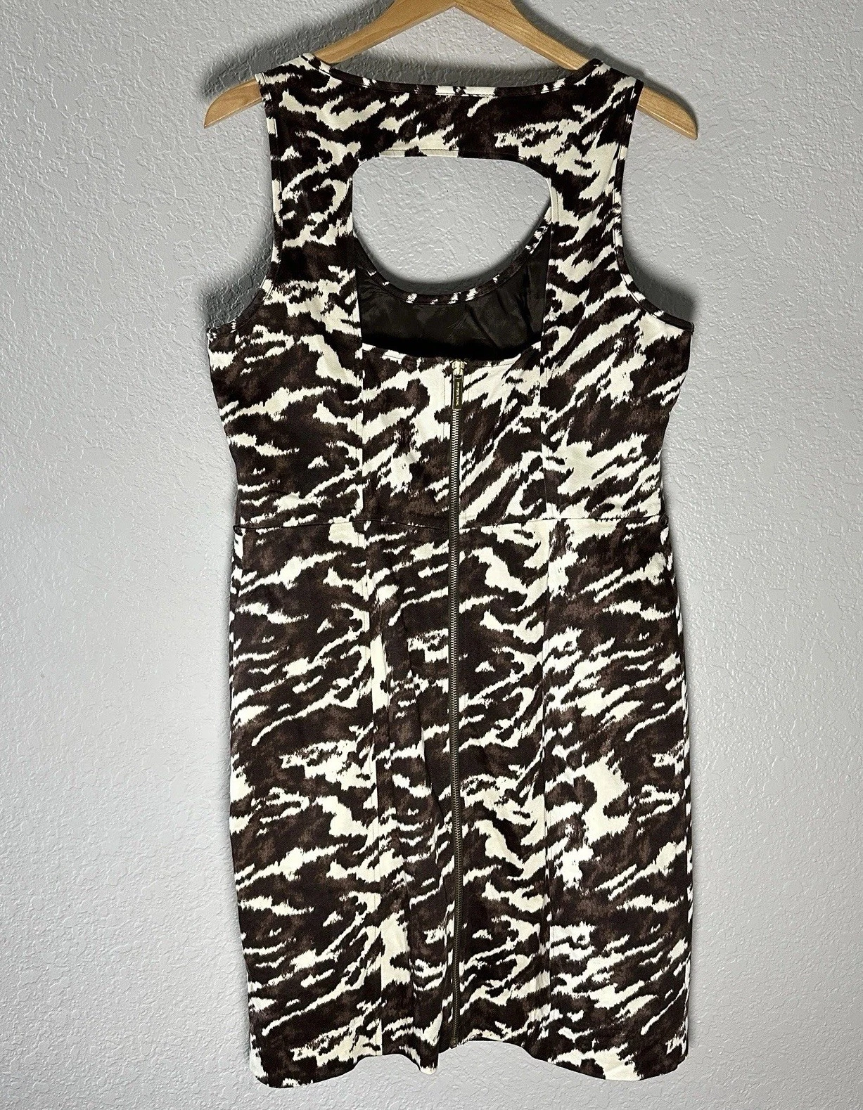 Abito body Michael Kors senza maniche stampa 12 ritagli dietro zip sexy stile Y2K