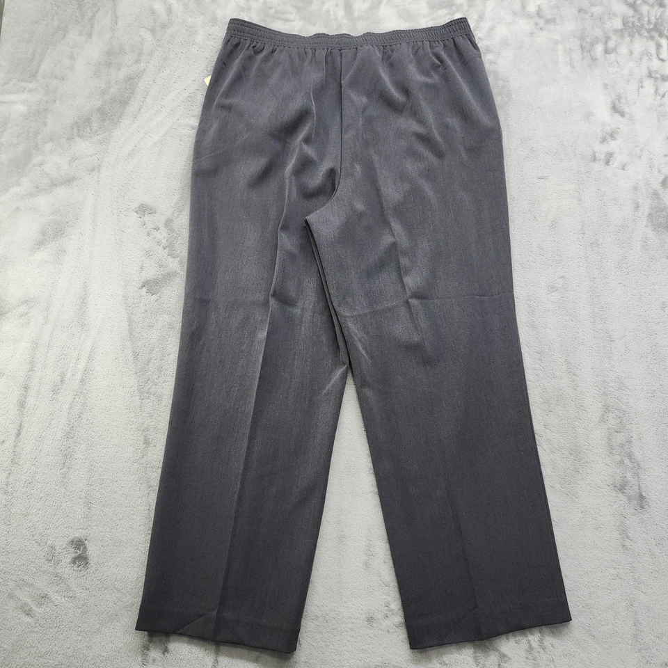 NUEVO Pantalones Dressbarn para mujer talla 14W gris tiro alto detalle cinturón elástico Foto 2 de 4