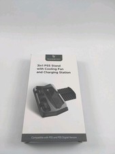 PS5 3-in-1 Stand w/Cooling Fan Charging Station Game Storage Wasserstein