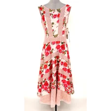 Tracy Reese Dress Womens 8 Pink Floral Maxi Back Zip Fit n Flare Crinoline New