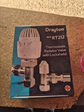 Drayton RT212 15mm Angled TRV White Radiator Heater Heating Valve Lockshield NEW