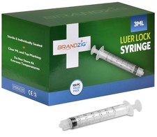3ml luer lock syringe No Needle - Sterile, Individually Wrapped - 100 Pack -