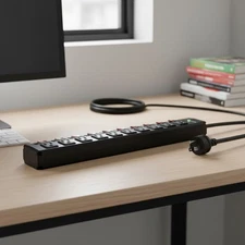 Versatile 8 Outlet Surge Protector Power Strip with Individual On/Off Switches