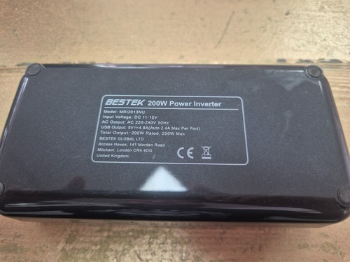 BESTEK 200W Power Inverter Dc 12V to Ac 230V 240V Car Voltage Converter - Zdjęcie 2 z 2