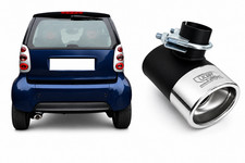 Auspuffblende f&uuml;r SMART Fortwo 450 1998-2007 oval Auspuff Edelstahl City Coupe