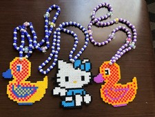 Perler bead duck Kandi necklace rave Plur Edm festival rave plur Set Of 3