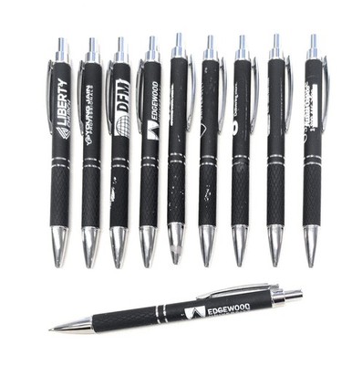 10 Misprint Metal Soft Touch Cross-Grip Retractable Click Pens BLACK PEN LOT