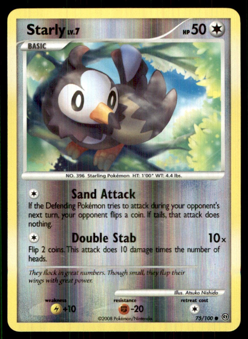 2008 Diamond & Pearl - Stormfront Reverse Holo Starly Basic/Common #75