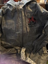 Disney Parks Minnie Mouse Gray Rain Hooded Zip-up Jacket Kids Size S Pockets