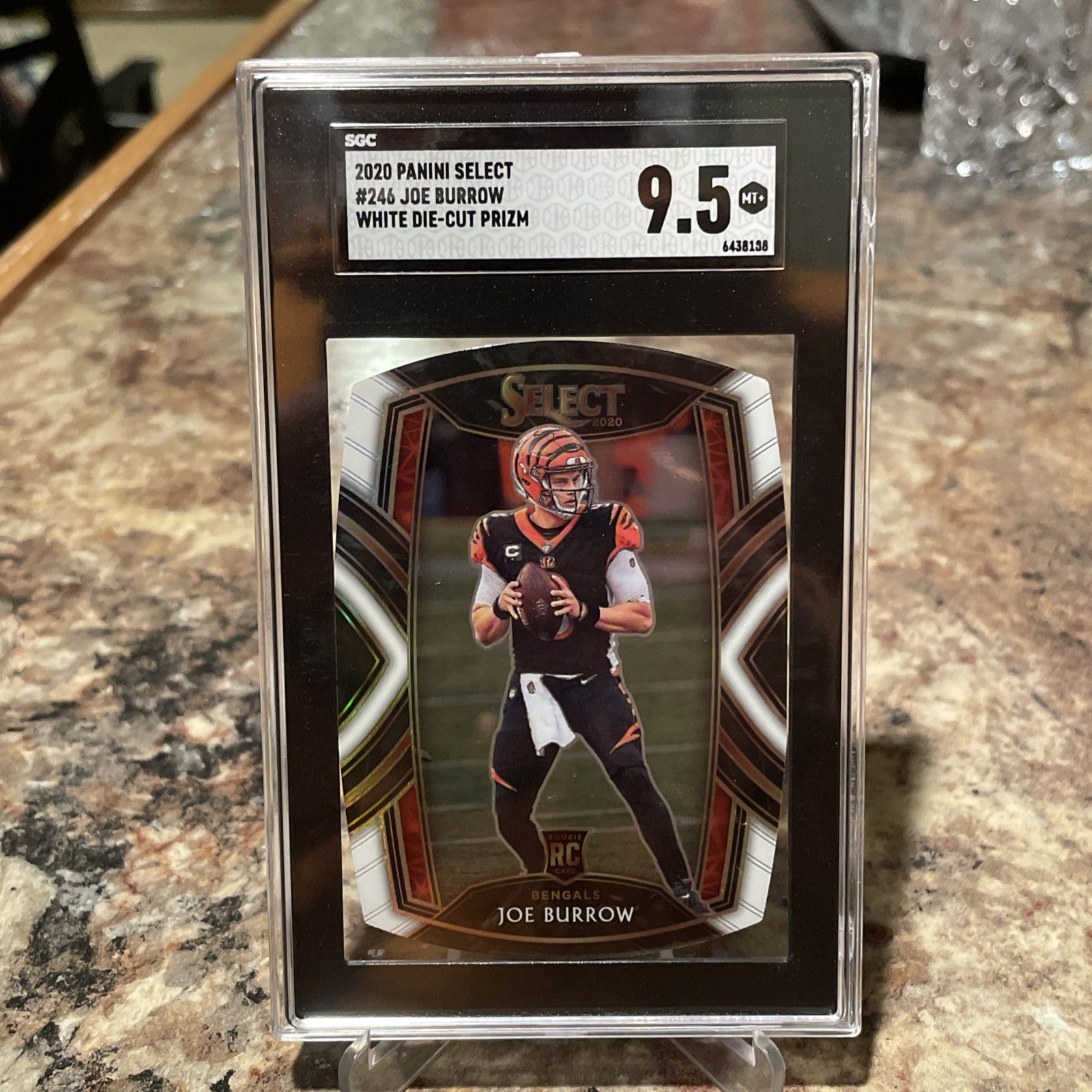 2020 Panini Select Joe Burrow Rookie White Die-Cut Prizm - Club Level - SGC 9.5