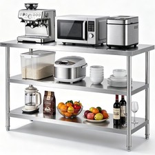 VEVOR Stainless Steel Food Prep Table Commercial Kitchen Work Table 18"x48"