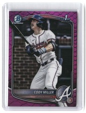 Cody Miller #/199 2025 Bowman Draft Chrome Fuchsia Reptilian Refractor