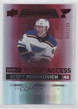 2021 Upper Deck Credentials Debut Ticket Access Red 45/199 Scott Perunovich 19eq
