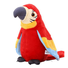 Talking Macaw Parrot Repeats What You Say, Shakes Wings Stuffed Animal Plush Toy