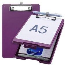 Small Clipboard with Storage, A5 Clipboards with Pen Holder, Half Letter Clip Bo