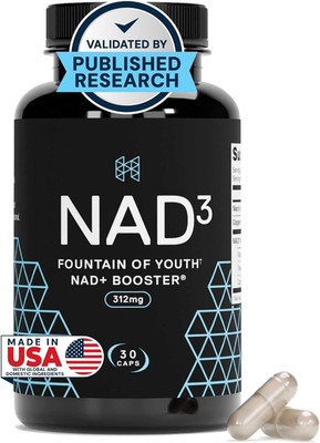NAD3 NAD+ Booster for Cellular Energy, 312 Mg, 30 Veggie Capsules