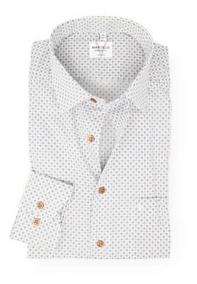 Marvelis Herren Businesshemd Langarm Non-Iron Modern Fit,Muster,New Kent