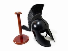 Black Roman Greek Corinthian Achilles Helmet with Plume, Spartan Helmet Medieval