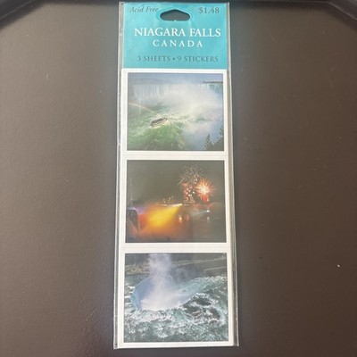 Vtg Niagara Falls Canada Stickers Waterfall Rainbow Fireworks Splash 3 Sheets