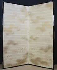 Minimalist Japan gold Byobu wind screen Zen folding panel 1970 art